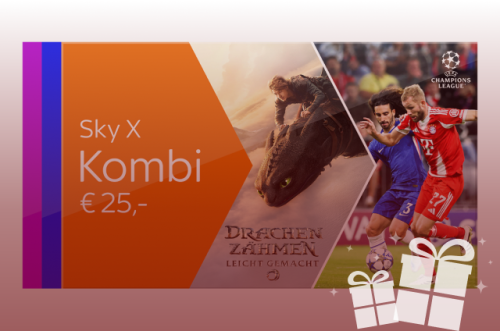 Stream dir jetzt Sky X Fiction und Sky X Sport um nur € 25,- mtl. statt € 40,99 mtl. - monatlich kündbar.